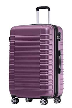 BEIBYE Zwillingsrollen Reisekoffer Koffer Trolleys Hartschale M-L-XL-Set (Violett, L) von BEIBYE