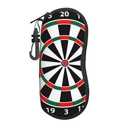 Brillenetui Dartscheibe Darts Brillenetui Reißverschluss Brillenetui Ultraleicht und praktisch Softshell-Brillentasche, Schwarz , One size von BEICAI