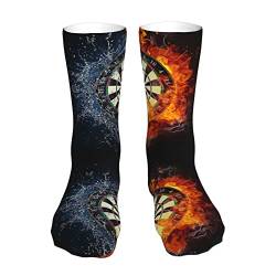 Herren Damen Socken Wasserfeuer Dart Board Cool Bunte Fancy Neuheit Lustige Freizeit Socken Gekämmte Baumwolle Socken, Schwarz , Einheitsgröße von BEICAI