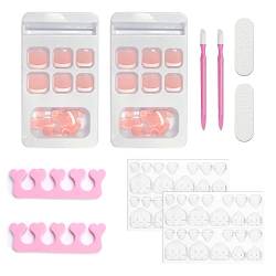 Nagelentfernungsstäbchen, 48 Jelly Patches, 2 Toe Cotton, 12 Sizes Toe Patches, für Heimwerker und Nagelstudios (pink). von BEIIEB