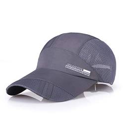 BEISIJIA Ultra dünne schnell trocknende Sonnenhut UV-Schutz Baseball Cap Mesh Atmungsaktiv Outdoor Sport Running Hat Unisex, grau, One Size von BEISIJIA