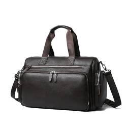 BEITH Reisetasche, 45x30x20cm Weekender Herren, PU-Leder Sporttasche, Mehrere Taschen Reisekoffer Handgepäck, mit Umhängeriemen, Verfügbar zum Einsteigen, Wasserdicht und Langlebig von BEITH