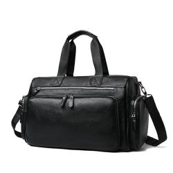 BEITH Reisetasche, 45x30x20cm Weekender Herren, PU-Leder Sporttasche, Mehrere Taschen Reisekoffer Handgepäck, mit Umhängeriemen, Verfügbar zum Einsteigen, Wasserdicht und Langlebig von BEITH