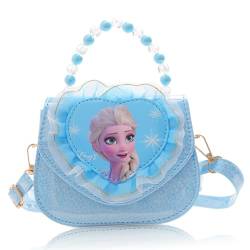 Gefrorene Umhängetasche, eiskönigin schultertasche, frozen schultertasche, Kinderhandtasche, Eiskönigin Kinder Umhängetasche, für Mädchen zum Ausgehen oder Reisen, Cartoon Schulter-Tasche（Blau） von BEKAOUPG