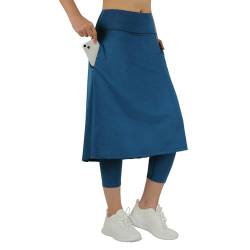 BELE ROY Sportlicher Rock mit Leggings, Tennisrock, Leggings für Damen, mit Tasche, Aa-Hanf Blau, X-Groß von BELE ROY