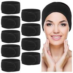 10 Pack Spa Black Headband Hair Wrap von BELLE VOUS