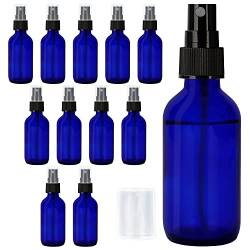 Belle Vous 12er Pack Blaue Kleine Sprühflasche Glas - 60ml - Leere Feine Zerstäuber Sprühflasche - Nachfüllbare Sprühflaschen zum Befüllen für Ätherische Öle, Reinigung, Aromatherapie & Parfüm von BELLE VOUS