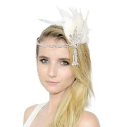 Damen Stirnband übertrieben Feder Haarband Karneval Tag Partei prom Zubehör Hochzeit Partei Kopfschmuck Haarschmuck 11 von BELLIDONNA