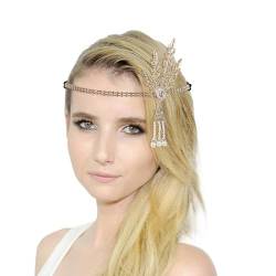 Damen Vintage Legierung Haarband Haar Seil Braut Prom jährlichen Veranstaltung Karneval Partei Perle und Diamanten Kopfschmuck Stirnband Haarbänder 03 von BELLIDONNA