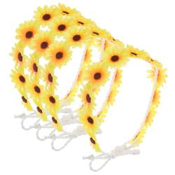 BELLIFFY 4 Stück Sonnenblumen Haarseil 70Er Jahre Stirnbänder Für Frauen Blumen Stirnband Festival Stirnband Erwachsenen Stirnband Sonnenblumen Haarbänder Damen Haar Accessoires von BELLIFFY