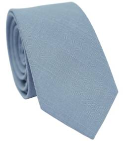 BELLUNO Herren Skinny Krawatten, Baumwoll-Leinen-Mischgewebe, 6,3 cm, solide Krawatten, 35 Dusty Blue, Medium von BELLUNO