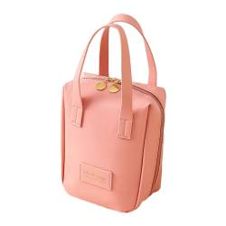 BELOWSYALER Schulterhandtasche,tragbare PU-Make-up-Organizer-Kulturtasche,stilvolle Reise-Kosmetiktasche mit Griff und Reißverschluss für Damen von BELOWSYALER