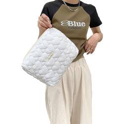 BELOWSYALER Taschen,2023 Make-up-Tasche,Kulturbeutel,Kosmetiktasche mit Reißverschluss,Herz-Aufbewahrungstasche für Körperpflege,niedliche Baumwoll-Quilt-Clutch-Handtasche von BELOWSYALER