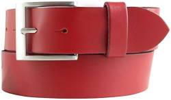 BELTINGER Gürtel aus 100% echtem Leder 4 cm | Jeans-Gürtel für Damen Herren 40mm | Spaltleder-Gürtel in 4cm | Rot 110cm von BELTINGER