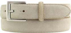 BELTINGER Gürtel aus Veloursleder 3,0 cm | Velour-Ledergürtel für Herren 30mm | Wildleder-Gürtel mit antik-silber Gürtelschließe | Beige 95cm von BELTINGER