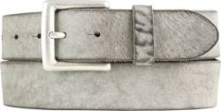 BELTINGER Premium Weicher Vollrindledergürtel, 40 mm breit, Used Look, Jeans & Hosen, Vintage Stil, Made in Italy, Casual und Office | Hellgrau 125cm von BELTINGER