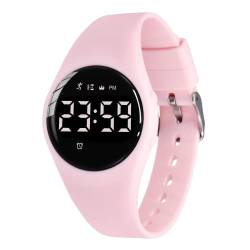 BEN NEVIS Digital Kinderuhr Mädchen-Sports Outdoor Wasserdicht Armbanduhr mit LED-Licht,Wecker,Stoppuhr,Datum,Fitness Tracker Uhr mit Schrittzähler,Distanz-Silikon Armband Hellrosa von BEN NEVIS