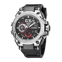 BEN NEVIS Digital Uhren Herren-Wasserdicht 5 Bar Armbanduhr mit LED Licht Datum Alarm Stoppuhr-Sportliche Uhr mit Silikon Armband-Grau Schwarz von BEN NEVIS