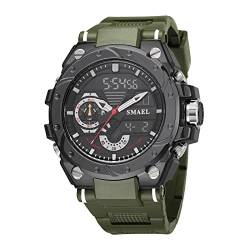 BEN NEVIS Digital Uhren Herren-Wasserdicht 5 Bar Armbanduhr mit LED Licht Datum Alarm Stoppuhr-Sportliche Uhr mit Silikon Armband Grün von BEN NEVIS