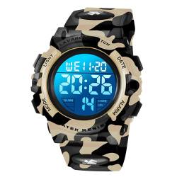 BEN NEVIS Digital Uhren für Kinder Jungen - 50 M Wasserdicht Sports Outdoor Digitaluhr Kinder Silikon Armbanduhr mit Wecker/Stoppuhr/LED-Licht/Stoßfest/Datum,Elektronische Kinderuhren Blau von BEN NEVIS