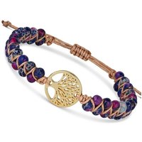 BENAVA Armband Yoga Armband - Jaspis Edelstein Perlen mit Lebensbaum Anhänger, Handgemacht von BENAVA