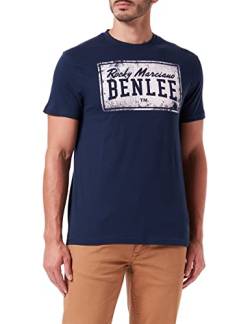 BENLEE Herren T-Shirt Normale Passform BOXLABEL Navy/Pink XL von BENLEE Rocky Marciano