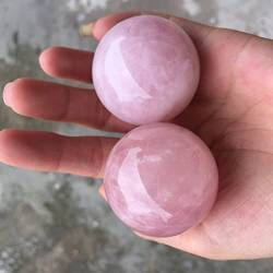 BEPHON Kristall 40 mm schöne natürliche rosa Kristallstein ovale Kugel WEISHENYIN von BEPHON
