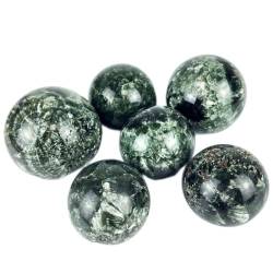 BEPHON Natürlicher Kristall 1pc Seltener natürlicher grüner Seraphinit-Kugel-Edelstein-Kristall-Quarz-Kugel für WEISHENYIN (Material : 6cm) von BEPHON