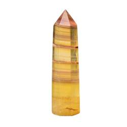 BEPHON Natursteine ​​und Kristallspitze Zauberstab Stein Turm Erz Poliert Handwerk Heimdekoration WEISHENYIN (Color : Yellow Fluorite_60 70mm) von BEPHON