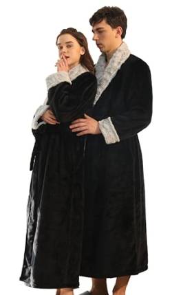 BERDITH Bademantel Damen Flauschig Lang,Bademantel Herren Fleece Bademantel Damen Große Größen,Unisex Bademantel set für Paare, Morgenmantel Damen & Herren mit lang Gürtel von BERDITH