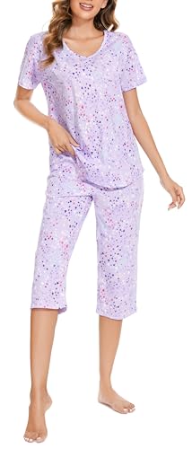 BERDITH Damen Pyjama Set Sommer Schlafanzug Kurz Nachtwäsche Sleepwear Hausanzug Loungewear für Frauen von BERDITH