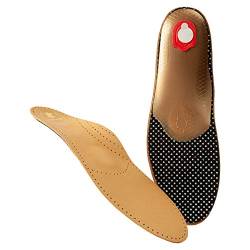 BERGAL EXCLUSIV Premium Leder-Fußbett mit Aktivkohle orthopädische Schuheinlagen, pflanzlich gegerbtes Leder mit Pelotte, Mittelfußstütze und Fersenkissen, gegen Schweißfüße, Gr. 41 Herren von BERGAL