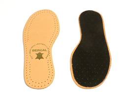 BERGAL Leder Aktiv - echtes Leder mit Aktivkohlefilter für Erwachsene und Kinder (Gr. 26-48) + Rema Einlagenbeutel (40, Braun) von BERGAL