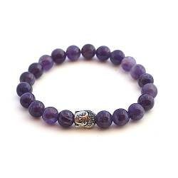 BERGERLIN Amethyst Armband echt mit Naturstein Perlen - Buddha Armband von BERGERLIN