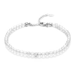 BERGERLIN Bergkristall Armband durchsichtig - transparentes Armband - Silber - XS-S von BERGERLIN