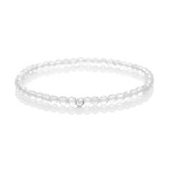 BERGERLIN Bergkristall Armband echt mit 925 Sterling Silberperle - facettierte Perlen - Größe L von BERGERLIN