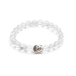 BERGERLIN Bergkristall Armband echt mit Naturstein Perlen - Buddha Armband von BERGERLIN