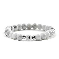 BERGERLIN Buchstaben Armband weiss (Buchstabe S) von BERGERLIN