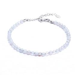 BERGERLIN Chalcedon Armband weiss - facettiertes, weisses Armband - Silber - M-L von BERGERLIN