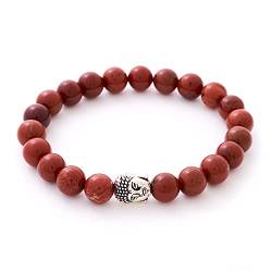 BERGERLIN Jaspis Armband echt mit Naturstein Perlen - Buddha Armband von BERGERLIN