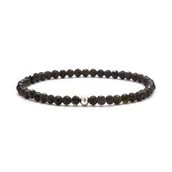 BERGERLIN Obsidian Armband echt mit 925 Sterling Silberperle - facettierte Perlen - Größe XS von BERGERLIN