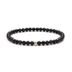 BERGERLIN Onyx Armband echt mit 925 Sterling Silberperle - facettierte Perlen - Größe L von BERGERLIN