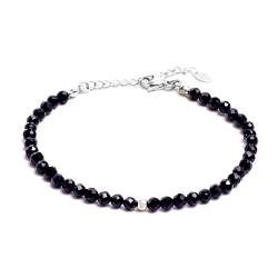 BERGERLIN Onyx Armband schwarz - facettiertes, schwarzes Armband - Silber - M-L von BERGERLIN