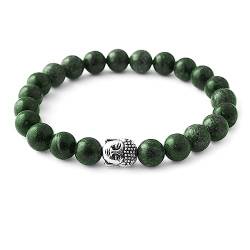 BERGERLIN Serpentin Armband echt mit Naturstein Perlen - Buddha Armband von BERGERLIN