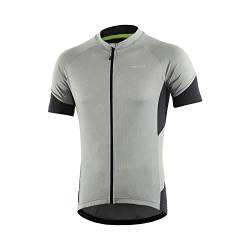 BERGRISAR Herren Fahrradtrikot Radtrikot Kurzarm, Sommer Atmungsaktive Schnelltrocknen Leicht Fahrradbekleidung BG650 Grau, XX-Large von BERGRISAR