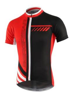 BERGRISAR Herren Radtrikot Kurzarm Bike Shirt, 8002 rot, Groß von BERGRISAR