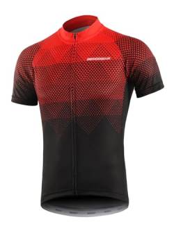 BERGRISAR Herren Radtrikot Kurzarm Bike Shirt, 8006 rot, Klein von BERGRISAR