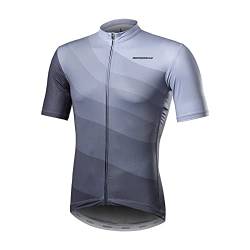 BERGRISAR Kurzarm Fahrradtrikot Herren Radtrikot mit Reißverschluss Taschen Trikots für MTB Mountainbike, Grau, Mittel von BERGRISAR