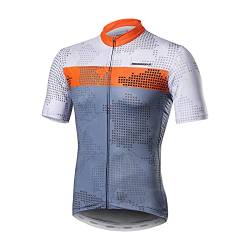 BERGRISAR Kurzarm Fahrradtrikot Herren Radtrikot mit Reißverschluss Taschen Trikots für MTB Mountainbike, Orange, Klein von BERGRISAR