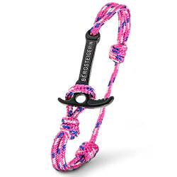 BËRGSTEIGER ICE AXE Armband für Herren & Damen mit Eispickel - hochwertiges Stoffarmband - Bracelet geflochten - Armbänder aus Stoff - ideales Bergsteiger Geschenk (Bergsteigerin Pink) von BËRGSTEIGER